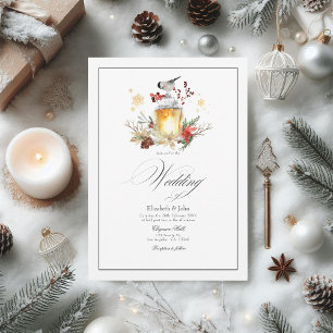 Rustieke Pine en Spruce Winter Wonderland Wedding Kaart