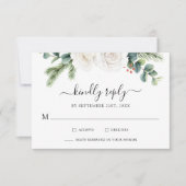 Rustieke Pine Eucalyptus Greenery Boho Wedding RSV RSVP Kaartje (Voorkant)