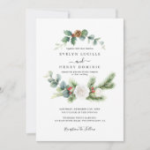 Rustieke Pine Eucalyptus Greenery Moderne bruiloft Kaart (Voorkant)