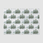 Rustieke Pine Forest Winter Waterverf Tissuepapier (Voorkant)