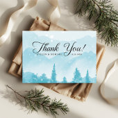 Rustieke Pine Forest Winter Wedding Bedankkaart
