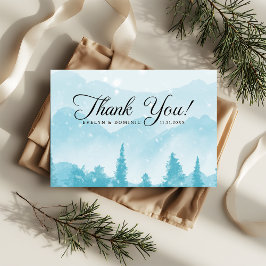 Rustieke Pine Forest Winter Wedding Bedankkaart