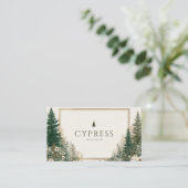 Rustieke Pine Forest Winter Woodland Visitekaartje (Staand voorkant)