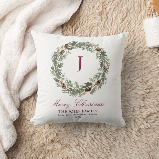 Rustieke Pine Krans Kerstmis Kussen (Deken)