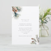 Rustieke Pine Leaves & Pine Cones Winter Wedding Kaart (Staand voorkant)