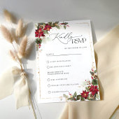 Rustieke Pine Poinsettia Bloemen Kerstmis RSVP Kaartje