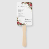 Rustieke Pine Poinsettia Bloemen Wedding Programma Handwaaier (Achterkant)