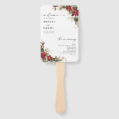 Rustieke Pine Poinsettia Bloemen Wedding Programma Handwaaier (Voorkant)