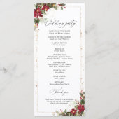 Rustieke Pine Poinsettia Bloemen Wedding Programma Programmakaart (Achterkant)