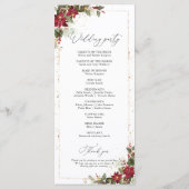 Rustieke Pine Poinsettia Bloemen Wedding Programma Programmakaart (Achterkant)