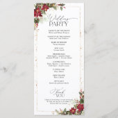 Rustieke Pine Poinsettia Bloemen Wedding Programma Programmakaart (Achterkant)