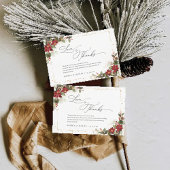 Rustieke Pine Poinsettia bruiloft Dank u kaarten