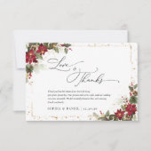 Rustieke Pine Poinsettia bruiloft Dank u kaarten (Voorkant)