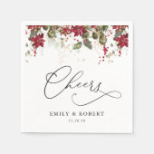 Rustieke Pine Poinsettia bruiloft servetten (Voorkant)