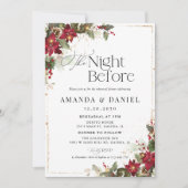 Rustieke Pine Poinsettia repetitie diner uitnodigi Kaart (Voorkant)