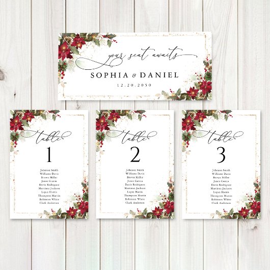 Rustieke Pine Poinsettia Trouwhoofd Tafel