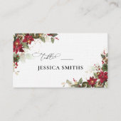 Rustieke Pine Poinsettia Wedding Flat Place Card Plaatskaartje (Voorkant)