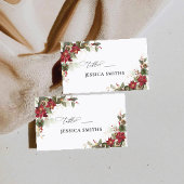 Rustieke Pine Poinsettia Wedding Flat Place Card Plaatskaartje