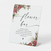 Rustieke Pine Poinsettia Wedding Flower Bar Sign Reclamebord Met Voetstuk (Voorkant)