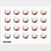 Rustieke Pine Poinsettia Wedding Sticker (Vel)