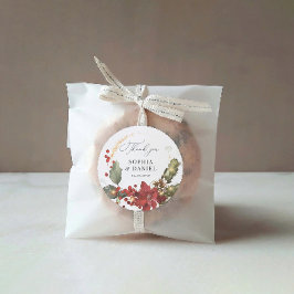 Rustieke Pine Poinsettia Wedding Sticker