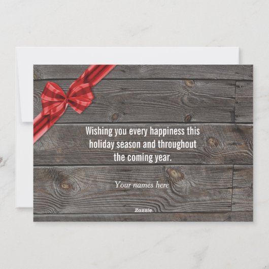 Rustieke Pine Tandarts Foto Zakelijke Groet Feestdagenkaart (Achterkant)