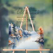 Rustieke Pine Tree Adventure bruiloft Acryl Bord (Neutraal)