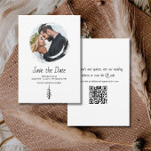 Rustieke Pine Tree Boho Casual bruiloft Save The Date