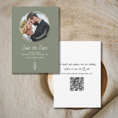 Rustieke Pine Tree Casual Sage Green Wedding Save The Date