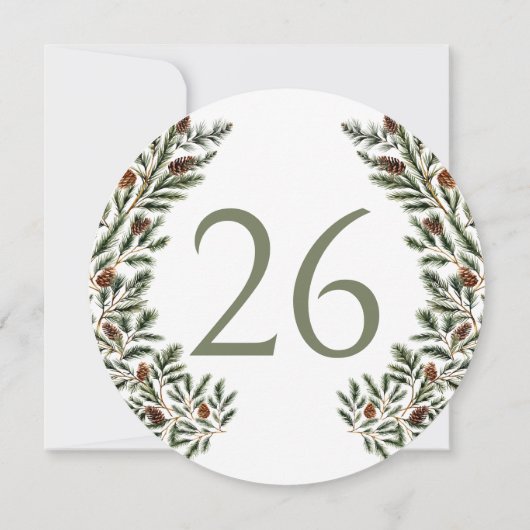 Rustieke Pine Tree Cone Winter Forest Tafelnummer (Achterkant)