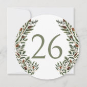 Rustieke Pine Tree Cone Winter Forest Tafelnummer (Voorkant)