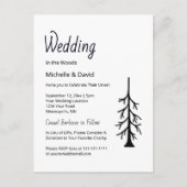 Rustieke Pine Tree Eenvoudige Evergreen Casual bru Uitnodiging Briefkaart (Voorkant)
