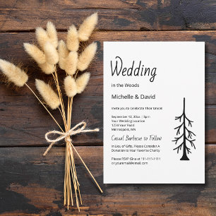 Rustieke Pine Tree Eenvoudige Typografie Casual br Kaart