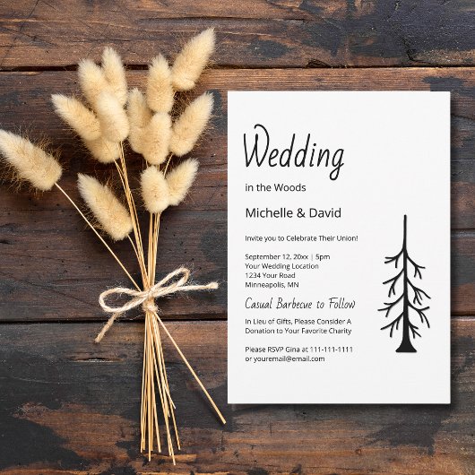 Rustieke Pine Tree Eenvoudige Typografie Casual br Kaart