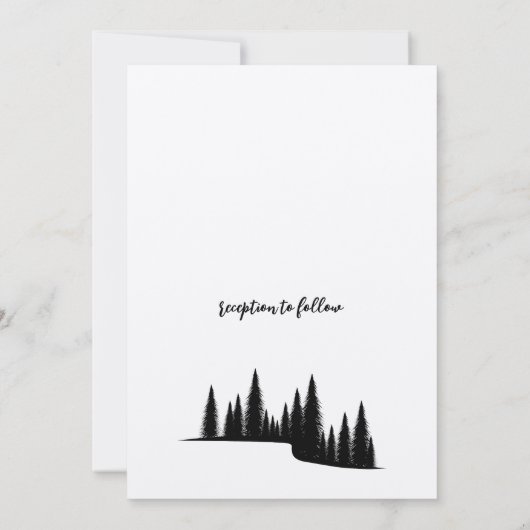 Rustieke Pine Tree Forest Outdoor Wedding Kaart (Achterkant)