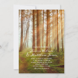 Rustieke Pine Tree Forest Summer Country Wedding Kaart