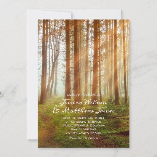 Rustieke Pine Tree Forest Summer Country Wedding Kaart (Voorkant)