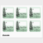 Rustieke Pine Tree Mint Green Gift Label van famil (Vel)
