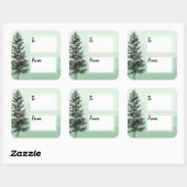Rustieke Pine Tree Mint schrijven-op / van cadeau  Vierkante Sticker (Vel)