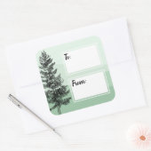 Rustieke Pine Tree Mint schrijven-op / van cadeau  Vierkante Sticker (Envelop)