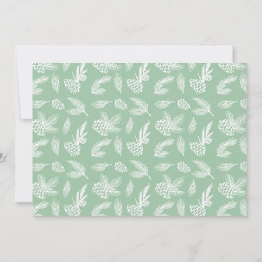 Rustieke Pine Tree Mint Vakantie Diner / Feest Kaart (Achterkant)