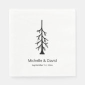 Rustieke Pine Tree Modern Boho Casual bruiloft Servet (Voorkant)