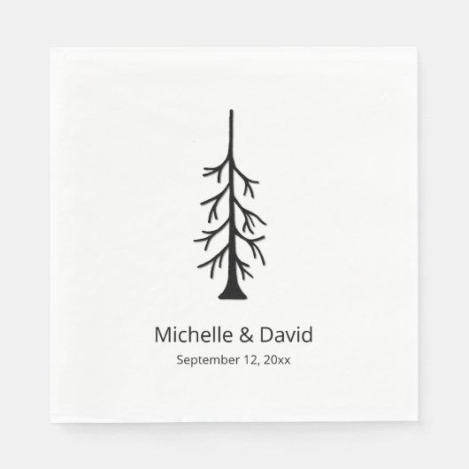 Rustieke Pine Tree Modern Boho Casual bruiloft Servet (Voorkant)