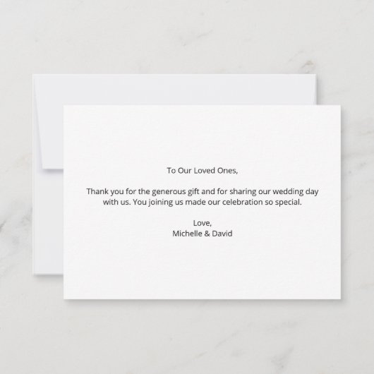 Rustieke Pine Tree Modern Casual bruiloft Bedankkaart (Achterkant)