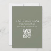 Rustieke Pine Tree Sage Green Casual bruiloft Save The Date (Achterkant)