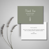 Rustieke Pine Tree Sage Green Modern Casual Huweli Bedankkaart