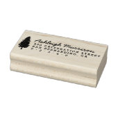 Rustieke Pine Tree Script naam & retour adres Rubberstempel (Stempel)