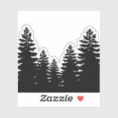 Rustieke Pine tree silhouet outdoor avontuur Sticker (Vel)