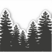 Rustieke Pine tree silhouet outdoor avontuur Sticker (Voorkant)