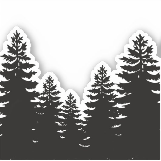 Rustieke Pine tree silhouet outdoor avontuur Sticker (Voorkant)